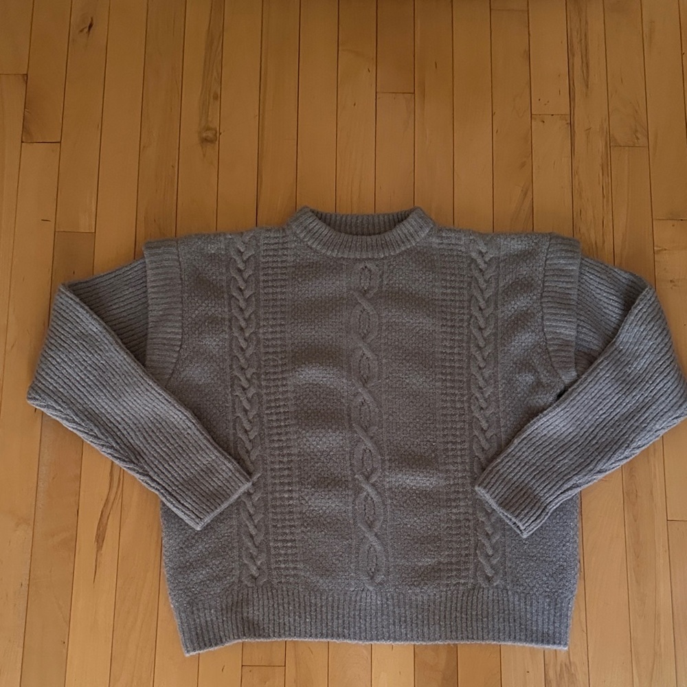 Elan Giselle Sweater Mock Turtleneck Grey Very Oversized Size Small NWT